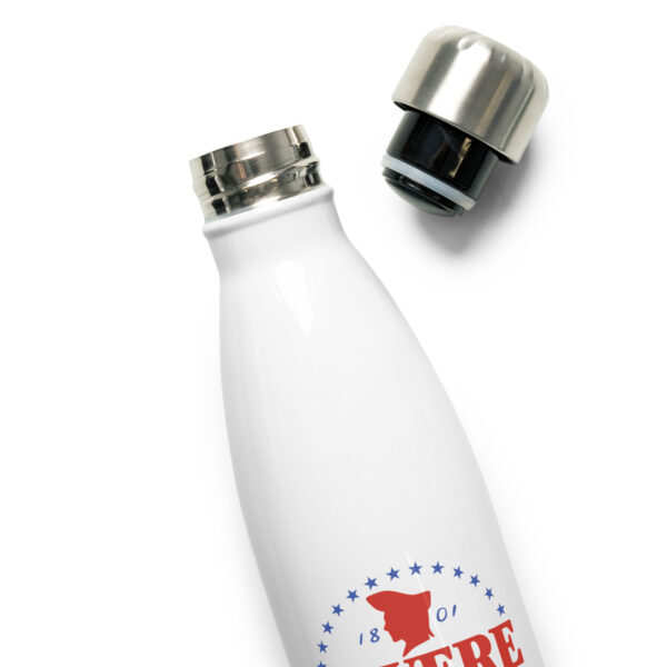 photo a revere white water bottle with top off