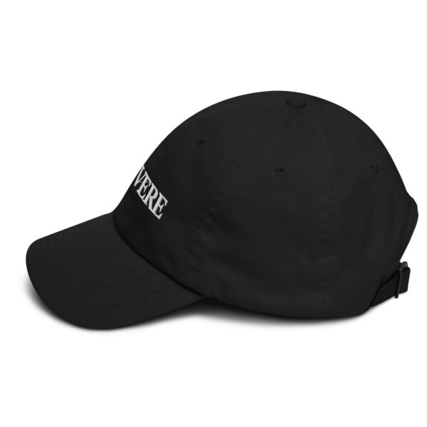 black baseball cap with white embroidered Revere logo photo