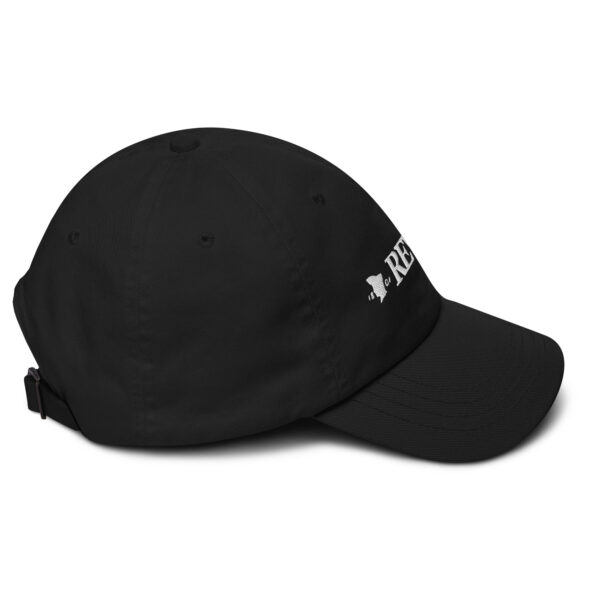 black baseball cap with white embroidered Revere logo photo