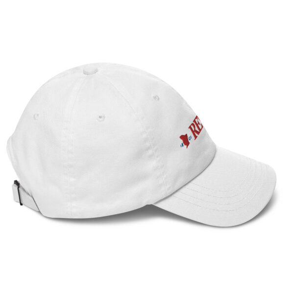 White baseball cap with Red Revere logo