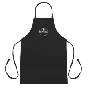 black apron with white Revere logo