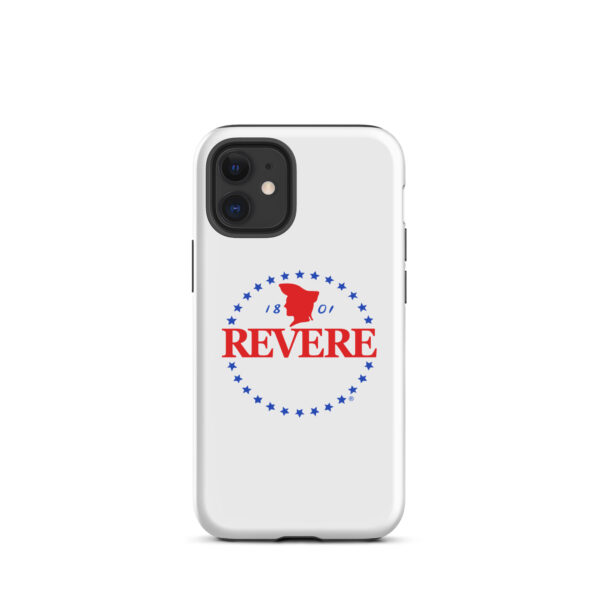 iPhone case with blue and Red Revere logo