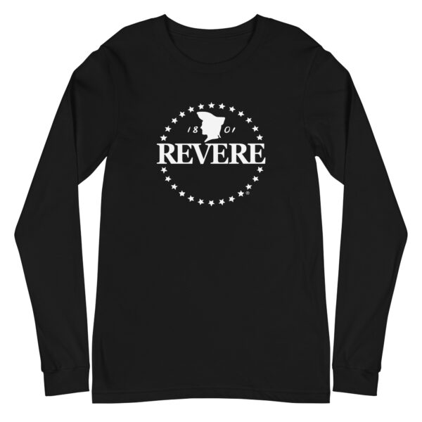 black long sleeve tshirt with white Revere logo