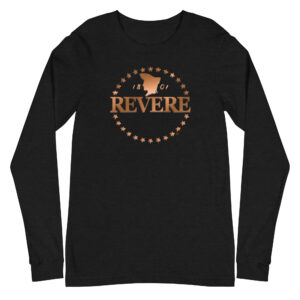 black long sleeve tshirt with copper Revere logo