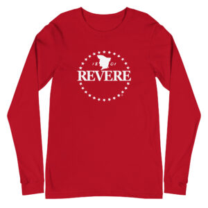 red long sleeve tshirt with white Revere logo