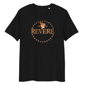black tshirt with copper Revere logo photo
