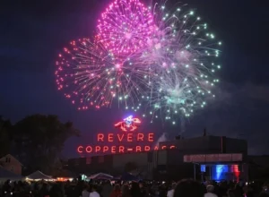 Fireworks over revere factory