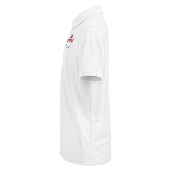 mens white polo shirt side