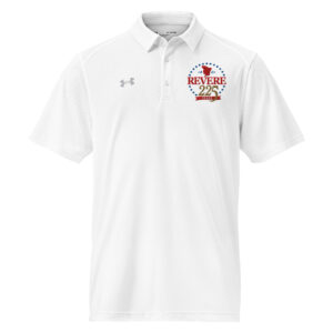 Underarmour white polo with Revere 225th logo